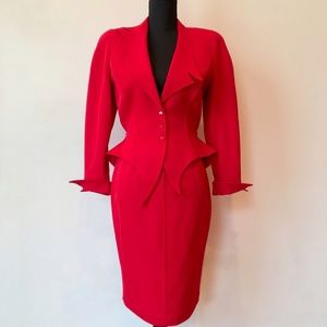 Thierry Mugler | Skirts | Rare Thierry Mugler Wasp Jagged Red Skirt ...